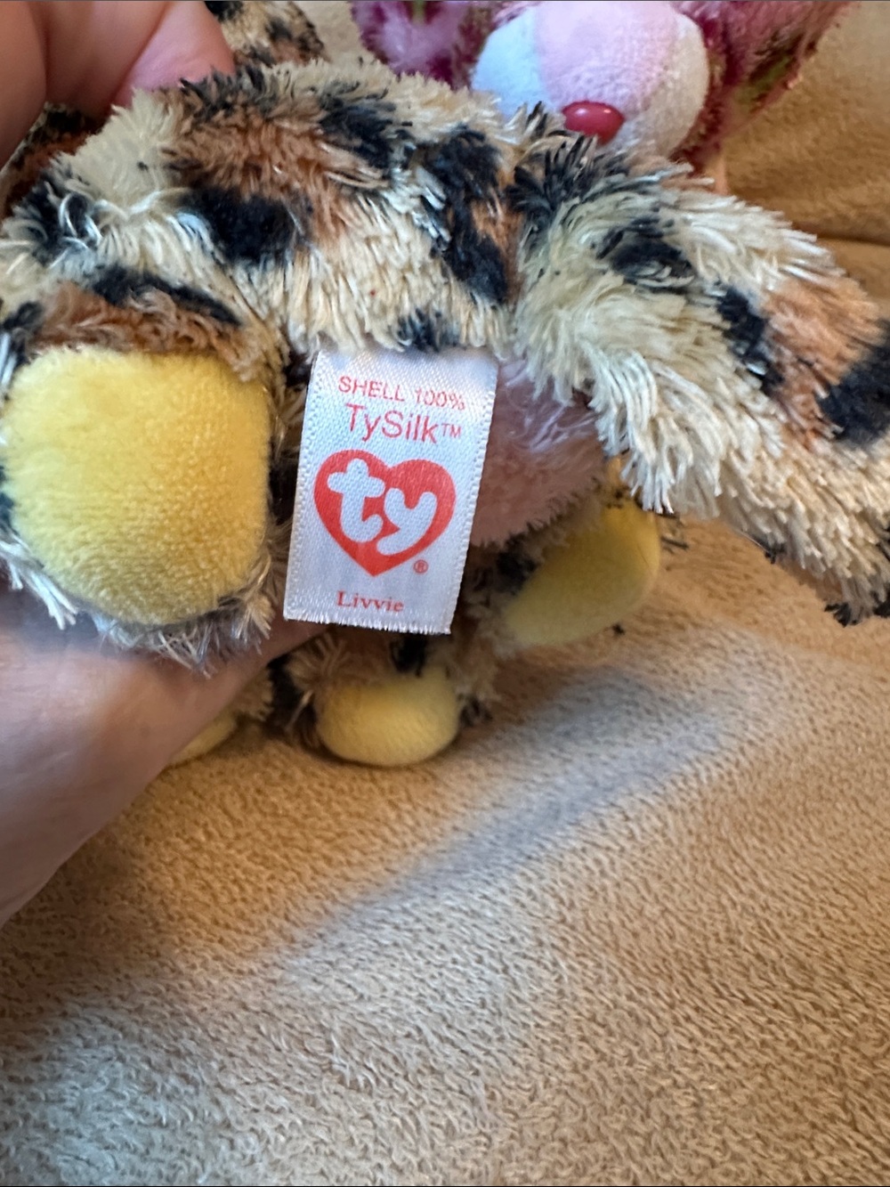 Set of 3 ty Plush Leopard Print Toys - Pink, Brown, Cream - Picture 6 of 7